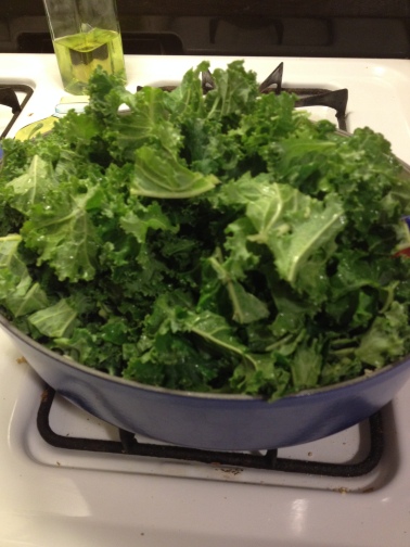 My kale is overflowing! Next time I'd recommend adding this to the pot first.